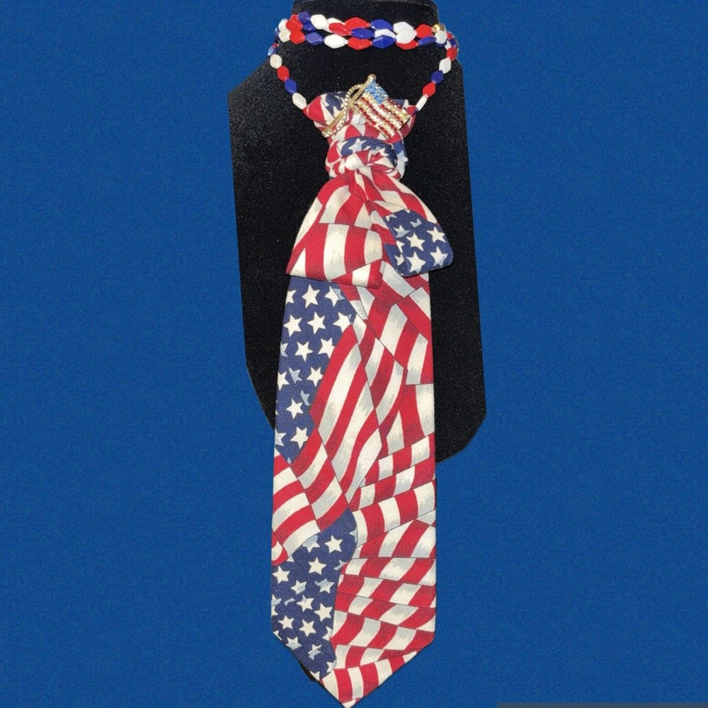 Red and White Patriotic Ties for Celebrations